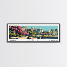 Load image into Gallery viewer, Fresno California Panoramic Painting, Framed Canvas Print, Mid Century Modern Wall Art, Retro Pop Art Travel Poster, Living Room Decor, City Art
