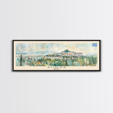 Carregar imagem no visualizador da galeria, Athens Greece Travel Art, City Art, Framed Canvas Print or Metal Wall Art, Europe Travel Poster, Panoramic Wall Art, Extra Wide Wall Art
