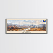 Load image into Gallery viewer, Brčko Bosnia Wall Art, Panoramic Travel Poster, Panoramic Framed Canvas Print, City Wall Art, Wall Hanging Home Decor, Travel Art
