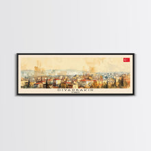 Load image into Gallery viewer, Diyarbakr Turkey Panoramic Travel Poster, Framed Canvas Print or Metal Wall Art, Travel Art, Home Decor, Panoramic Painting, Midcentury Art

