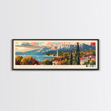 Carregar imagem no visualizador da galeria, Adapazar Turkey Panoramic Travel Poster, Framed Canvas Print or Metal Wall Art, Travel Art, Home Decor, Panoramic Painting, Midcentury Art
