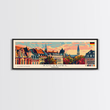 Carregar imagem no visualizador da galeria, Augsburg Germany Panoramic Travel Poster, Framed Canvas Print or Metal Wall Art, Travel Art, Home Decor, Panoramic Painting, Midcentury Art
