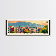 Carregar imagem no visualizador da galeria, Cagliari Italy Wall Art, Panoramic Travel Poster, Panoramic Framed Canvas Print, City Wall Art, Wall Hanging Home Decor, Travel Art
