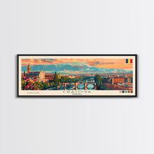 Load image into Gallery viewer, Craiova Romania Travel Print Wall Art, Panoramic City Art, Travel Art, Wall Decor, Vacation Gift, Framed Canvas Print Or Metal Art
