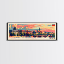 Load image into Gallery viewer, Dresde Germany Travel Art, City Art, Framed Canvas Print or Metal Wall Art, Europe Travel Poster, Panoramic Wall Art, Extra Wide Wall Art

