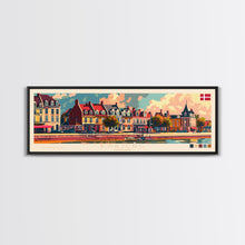 Load image into Gallery viewer, Esbjerg Denmark Travel Art, City Art, Framed Canvas Print or Metal Wall Art, Europe Travel Poster, Panoramic Wall Art, Extra Wide Wall Art

