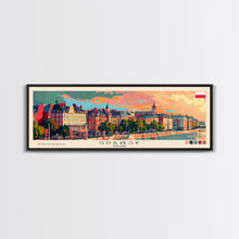 Load image into Gallery viewer, Gdansk Poland Travel Print Wall Art, Panoramic City Art, Travel Art, Wall Decor, Vacation Gift, Framed Canvas Print Or Metal Art
