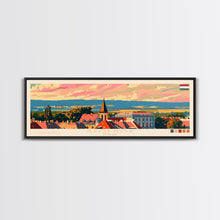 Load image into Gallery viewer, Szolnok Hungary Wall Art, Panoramic Travel Poster, Panoramic Framed Canvas Print, City Wall Art, Wall Hanging Home Decor, Travel Art
