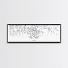 Load image into Gallery viewer, Panoramic Huntsville City Map, Alabama Art, Map Print, Minimalist Wall Art, Canvas Art, Housewarming Gift, Street Map Art, Closing Gift
