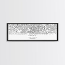 Load image into Gallery viewer, Panoramic London City Map, United Kingdom Art, Map Print, Minimalist Wall Art, Canvas Art, Housewarming Gift, Street Map Art, Closing Gift
