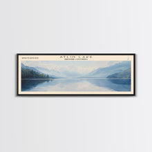 Carregar imagem no visualizador da galeria, Atlin Lake Panoramic Framed Canvas Print, Lake House Decor, Minimalist Art, Travel Poster, Scenic View, Nature Wall Art

