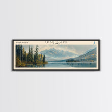 Carregar imagem no visualizador da galeria, Bear Lake Alaska Framed Canvas Print, Panoramic Lake House Decor, Scenic View, Travel Poster, Rustic Art, Water Reflection
