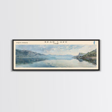 Carregar imagem no visualizador da galeria, Bear Lake Panoramic Framed Canvas Print, Lake House Decor, Scenic View, Travel Poster, Minimalist Art, Home Decoration

