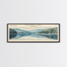Carregar imagem no visualizador da galeria, Beaver Lake Arkansas Framed Canvas Print, Panoramic Lake House Decor, Scenic Painting, Travel Poster, Rustic Art, Nature Wall Art
