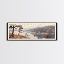 Carregar imagem no visualizador da galeria, Broken Bow Lake Oklahoma Framed Canvas Print, Panoramic Lake House Art, Wall Art, Travel Poster, Modern Lake Painting, Nature Art

