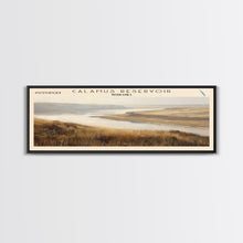 Carregar imagem no visualizador da galeria, Calamus Reservoir Nebraska Framed Canvas Print, Panoramic Lake House Decor, Wall Art, Travel Poster, Rustic Lake Painting, Nature Art
