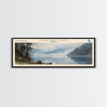 Carregar imagem no visualizador da galeria, Calling Lake Framed Canvas Print, Panoramic Lake House Decor, Wall Art, Travel Poster, Rustic Lake Painting, Nature Art
