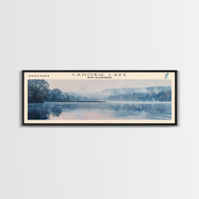 Carregar imagem no visualizador da galeria, Canobie Lake New Hampshire Framed Canvas Print, Panoramic Lake House Art, Wall Art, Travel Poster, Modern Lake Painting, Nature Art
