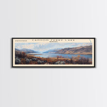 Carregar imagem no visualizador da galeria, Canyon Ferry Lake Framed Canvas Print, Panoramic Lake House Decor, Wall Art, Travel Poster, Modern Lake Painting, Home Decor
