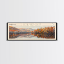 Cargar imagen en el visor de la galería, Cave Run Lake Kentucky Framed Canvas Print, Lake House Decor, Panoramic Wide Art, Travel Poster, Rustic Lake Painting, Nature Art

