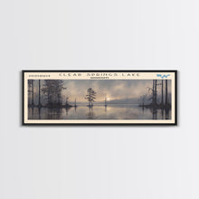 Cargar imagen en el visor de la galería, Clear Springs Lake Mississippi Framed Canvas Print, Panoramic Lake House Decor, Wide Wall Art, Travel Poster, Modern Lake Painting, Nature Art

