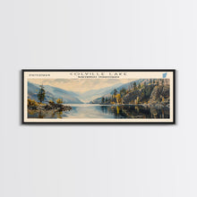 Cargar imagen en el visor de la galería, Colville Lake Framed Canvas Print, Lake House Decor, Panoramic Wide Art, Travel Poster, Modern Lake Painting, Nature Art
