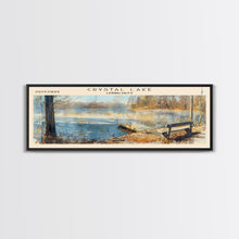 Load image into Gallery viewer, Cross Lake Louisiana Framed Canvas Print, Panoramic Lake House Decor, Wall Art, Travel Poster, Rustic Lake Painting, Nature Art

