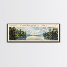 Load image into Gallery viewer, Deschambault Lake Framed Canvas Print, Lake House Decor, Panoramic Wall Art, Travel Poster, Modern Lake Painting, Nature Art
