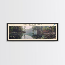 Load image into Gallery viewer, Dutch Springs Pennsylvania Framed Canvas Print, Lake House Art, Panoramic Wall Art, Travel Poster, Rustic Lake Painting, Home Decor
