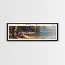 Load image into Gallery viewer, Enid Lake Mississippi Framed Canvas Print, Lake House Decor, Panoramic Wall Art, Travel Poster, Modern Lake Painting, Nature Art
