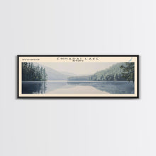 Load image into Gallery viewer, Ennadai Lake Framed Canvas Print, Lake House Decor, Panoramic Wall Art, Travel Poster, Rustic Lake Painting, Home Decor

