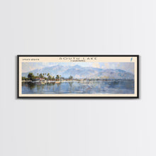 Load image into Gallery viewer, South Lake California Panoramic Framed Canvas Print, Lake House Decor, Wall Art, Travel Poster, Serene Landscape, Modern Art
