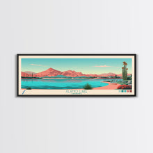 Carregar imagem no visualizador da galeria, Alamo Lake Arizona Framed Canvas Print, Panoramic Travel Poster, Midcentury Modern Wall Art, Pop Art, Scenic Bedroom Art
