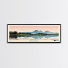 Carregar imagem no visualizador da galeria, Atlin Lake British Columbia Framed Canvas Print, Panoramic Travel Poster, Midcentury Modern Wall Art, Pop Art, Bedroom Decor
