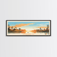Load image into Gallery viewer, Barren River Lake Kentucky Framed Canvas Print, Panoramic Travel Poster, Midcentury Modern Wall Art, Pop Art, Lake House Decor
