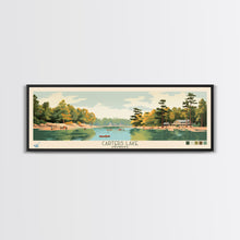 Cargar imagen en el visor de la galería, Carters Lake Georgia Framed Canvas Print, Pop Art Panoramic Travel Poster, Midcentury Modern, Wall Art, Scenic Nature Painting, Bedroom Decor, Living Room Art
