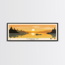 Cargar imagen en el visor de la galería, Clearwater Lake Missouri Framed Canvas Print, Pop Art Panoramic Travel Poster, Midcentury Modern, Wall Art, Scenic Nature Painting, Bedroom Decor, Living Room Art
