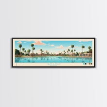 Load image into Gallery viewer, Dead Lakes Florida Framed Canvas Print, Midcentury Modern Panoramic Wall Art, Bedroom Decor, Pop Art, Travel Poster Art, Scenic Nature Painting
