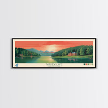 Carregar imagem no visualizador da galeria, Fairview Lake Pennsylvania Framed Canvas Print, Panoramic Art, Midcentury Modern, Pop Art, Living Room Decor, Travel Poster, Wall Art, Nature Art
