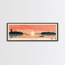 Cargar imagen en el visor de la galería, Findley Lake Ohio Framed Canvas Print, Panoramic Wall Art, Midcentury Modern, Pop Art, Bedroom Decor, Travel Poster, Nature Art, Artistic Decor
