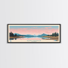 Carregar imagem no visualizador da galeria, Glendo Reservoir Wyoming Framed Canvas Print, Panoramic Art, Midcentury Modern, Pop Art, Bedroom Decor, Travel Poster, Nature Painting, Home Decor
