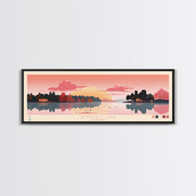 Load image into Gallery viewer, Smithville Lake, Missouri Framed Canvas Print, Lake House Art, Midcentury Modern Decor, Pop Art, Travel Poster, Living Room Wall Art
