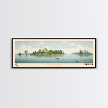 Load image into Gallery viewer, Sylvan Lake, South Dakota Framed Canvas Print, Lake House Decor, Midcentury Modern Art, Pop Art, Travel Poster, Bedroom Wall Art
