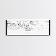 Load image into Gallery viewer, Panoramic Riverside City Map, California Art, Map Print, Minimalist Wall Art, Canvas Art, Housewarming Gift, Street Map Art, Closing Gift
