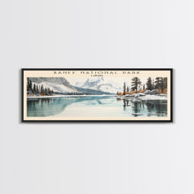 Load image into Gallery viewer, Banff National Park COUNTRY | Framed Travel Poster Canvas Print | Trendy Wall Art | Watercolor Painting | Living Room Art | Unique Art

