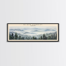 Carregar imagem no visualizador da galeria, Black Forest Framed Canvas Print Travel Poster | Wall Art | Home Decor | Gift For Travel Lover | Wall Hanging | Original Art
