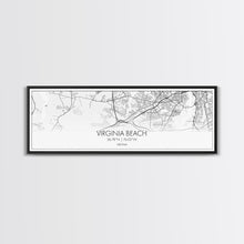 Load image into Gallery viewer, Panoramic Virginia Beach City Map, Virginia Art, Map Print, Minimalist Wall Art, Canvas Art, Housewarming Gift, Street Map Art, Closing Gift
