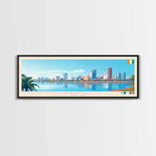Carregar imagem no visualizador da galeria, Abidjan, Ivory Coast Panoramic Travel Poster Canvas Print, Abidjan, Ivory Coast Painting, Ivory Coast Art, Abidjan Travel Art, Guest Room Painting
