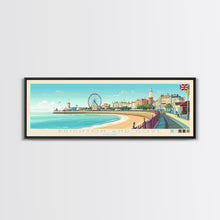 Carregar imagem no visualizador da galeria, Brighton and Hove, England Travel Poster Panoramic Canvas Print, Brighton and Hove, England Painting, England Art, Brighton and Hove Travel Art, Guest Room Painting
