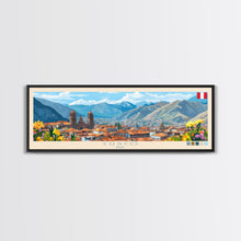 Load image into Gallery viewer, Cusco, Peru Travel Poster Panoramic Canvas Print, Cusco, Peru Painting, Peru Art, Cusco Travel Art, Guest Room Painting
